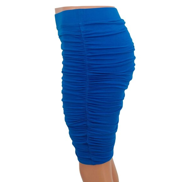 Vintage Victoria's Secret X Moda International Blue Ruched Bodycon Mini Skirt - Picture 14 of 16